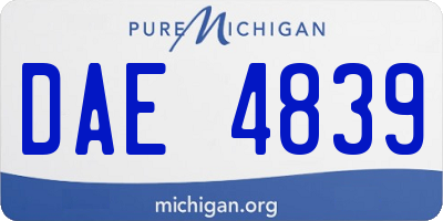 MI license plate DAE4839