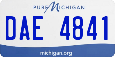 MI license plate DAE4841