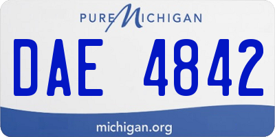 MI license plate DAE4842
