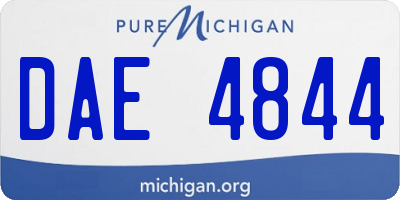 MI license plate DAE4844