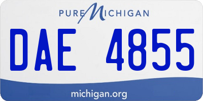 MI license plate DAE4855
