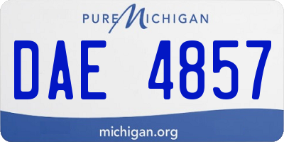 MI license plate DAE4857