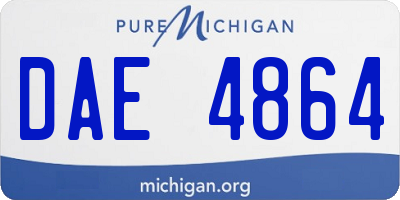 MI license plate DAE4864