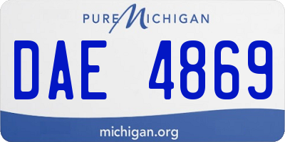 MI license plate DAE4869
