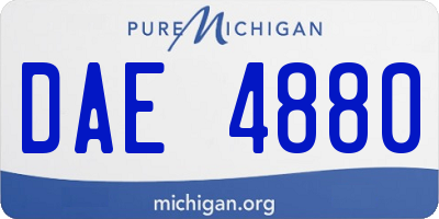 MI license plate DAE4880