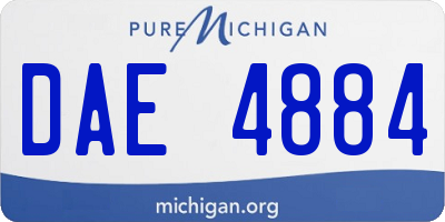 MI license plate DAE4884
