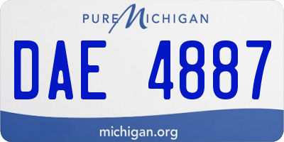 MI license plate DAE4887