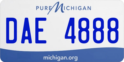 MI license plate DAE4888