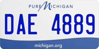 MI license plate DAE4889