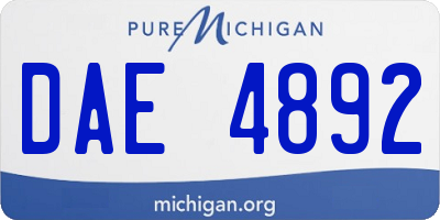 MI license plate DAE4892