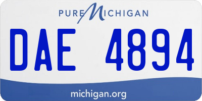 MI license plate DAE4894