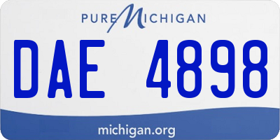 MI license plate DAE4898