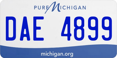 MI license plate DAE4899