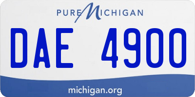 MI license plate DAE4900