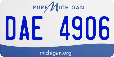 MI license plate DAE4906
