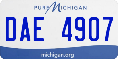MI license plate DAE4907