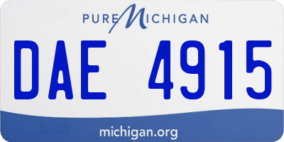 MI license plate DAE4915