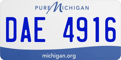 MI license plate DAE4916