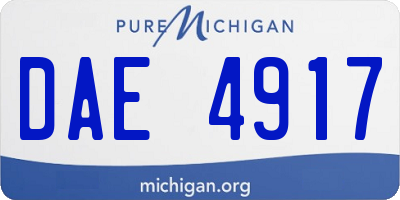 MI license plate DAE4917