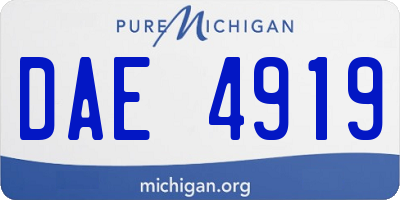 MI license plate DAE4919
