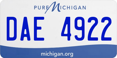 MI license plate DAE4922