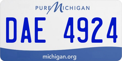 MI license plate DAE4924