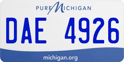 MI license plate DAE4926