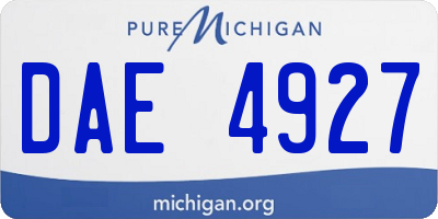 MI license plate DAE4927