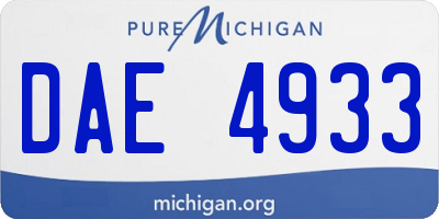 MI license plate DAE4933