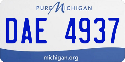 MI license plate DAE4937