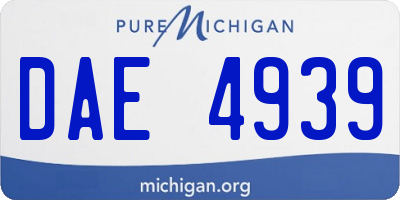 MI license plate DAE4939