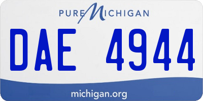 MI license plate DAE4944