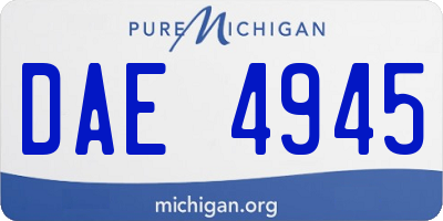 MI license plate DAE4945