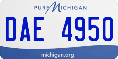 MI license plate DAE4950