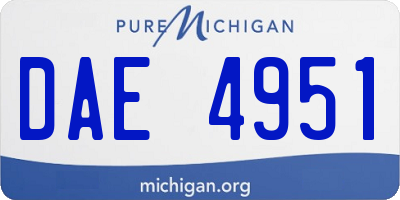 MI license plate DAE4951