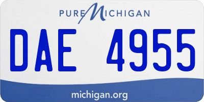 MI license plate DAE4955