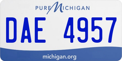 MI license plate DAE4957