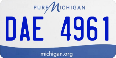 MI license plate DAE4961