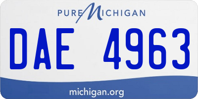MI license plate DAE4963