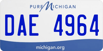 MI license plate DAE4964