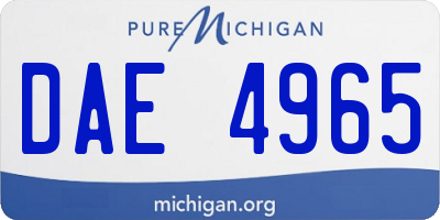 MI license plate DAE4965
