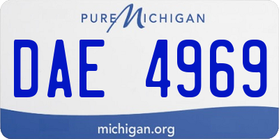 MI license plate DAE4969