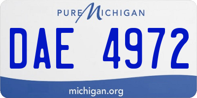 MI license plate DAE4972