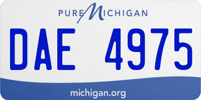 MI license plate DAE4975
