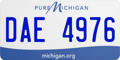 MI license plate DAE4976