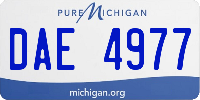 MI license plate DAE4977