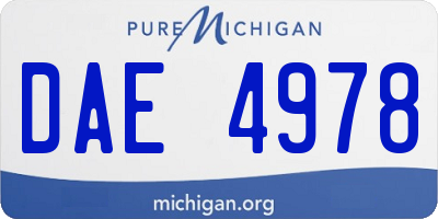 MI license plate DAE4978