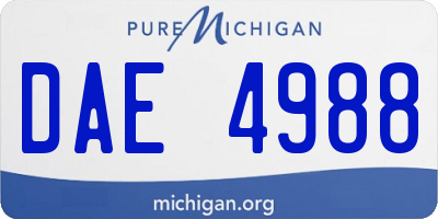 MI license plate DAE4988
