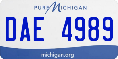 MI license plate DAE4989