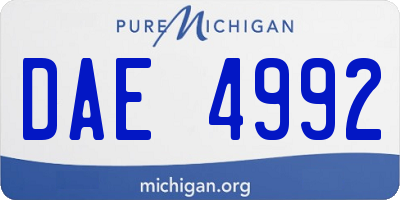 MI license plate DAE4992